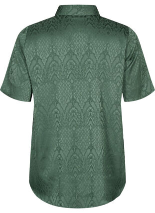 Lang shirt met structuurpatroon, Duck Green, Packshot image number 1