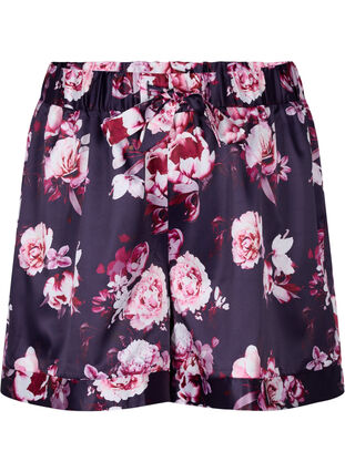 Pyjama shorts met patroon en trekkoord, Voilet Flower AOP, Packshot image number 0