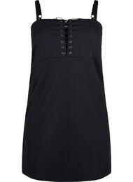 Nauwsluitende jurk met koorddetails, Black, Packshot