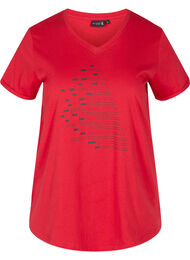 Katoenen sport t-shirt met print, Haute Red