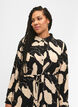 Midi-jurk met lange mouwen in viscose met print, Black AOP, Model image number 2