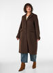 Wolblendjas met revers en knopen, Bruin, Model image number 0