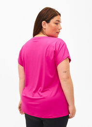 Sport T-shirt met korte mouwen, Neon Pink Glo, Model