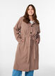 Trenchcoat met capuchon en strikceintuur, Bruin, Model image number 0