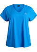 Losvallend trainings-T-shirt met V-hals, Blauw, Packshot image number 0