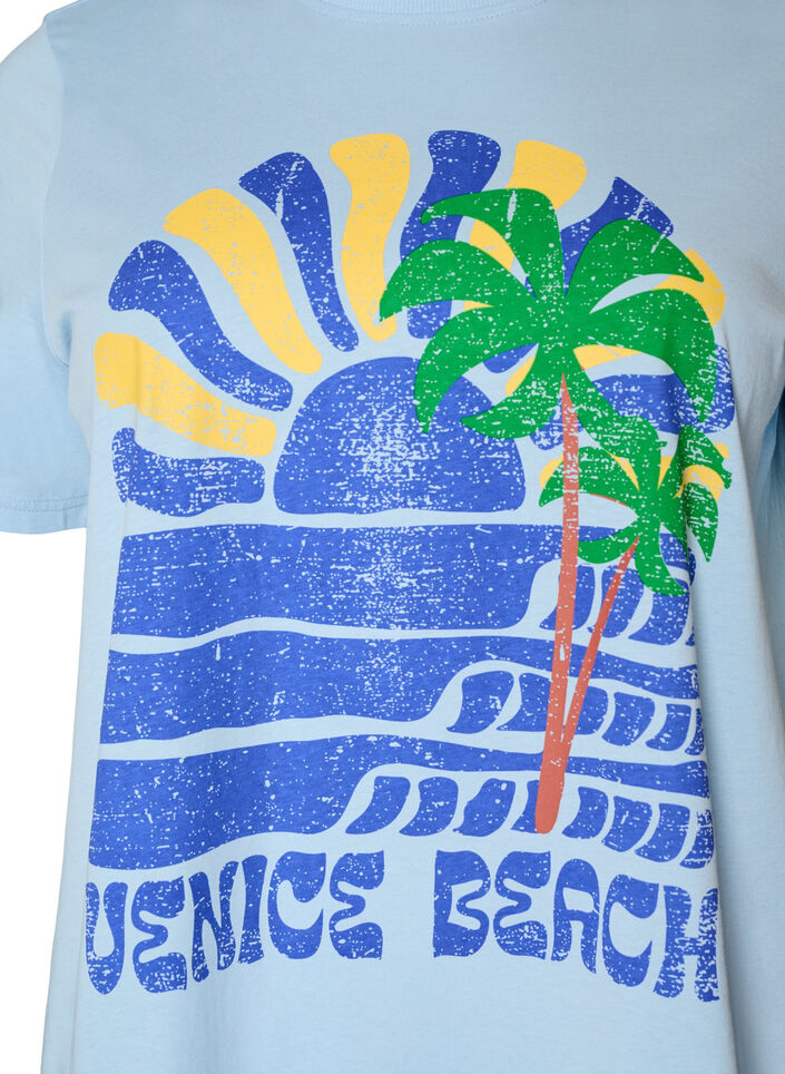 Katoenen T-shirt met print, Blauw, Packshot image number 2