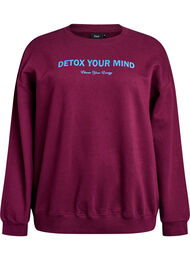 Het sweatshirt met tekstprint, Donker Bordeaux