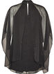 Chiffon jurk tot op de knie met doorschijnende cape, Zwart, Packshot image number 1