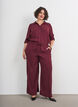 Broek met textuurstrepen en rechte pijpen, Rood, Model image number 1