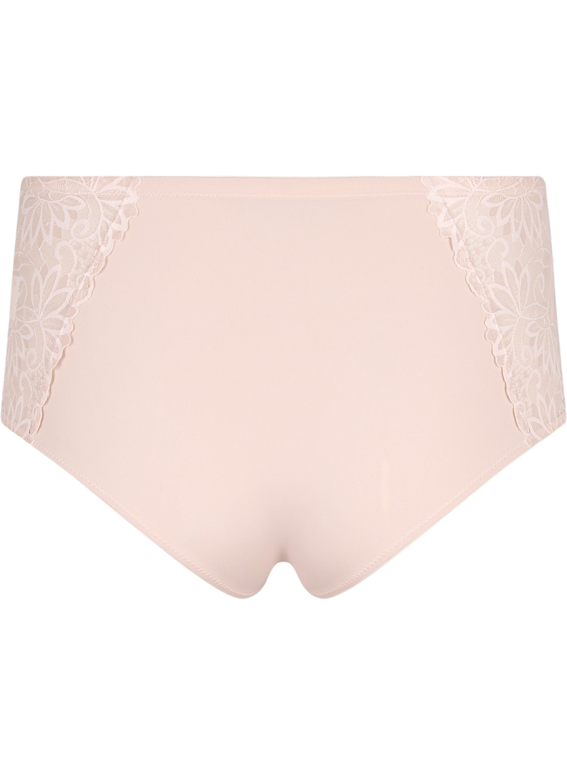 Zizzi Hipsterslip met normale taille en kant, Pink Tint, Packshot image number 1
