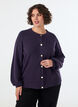 Cardigan in zacht breisel met goudkleurige knopen, Paars, Model image number 0