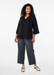 Blouse met 3/4 mouwen, Zwart, Model image number 1