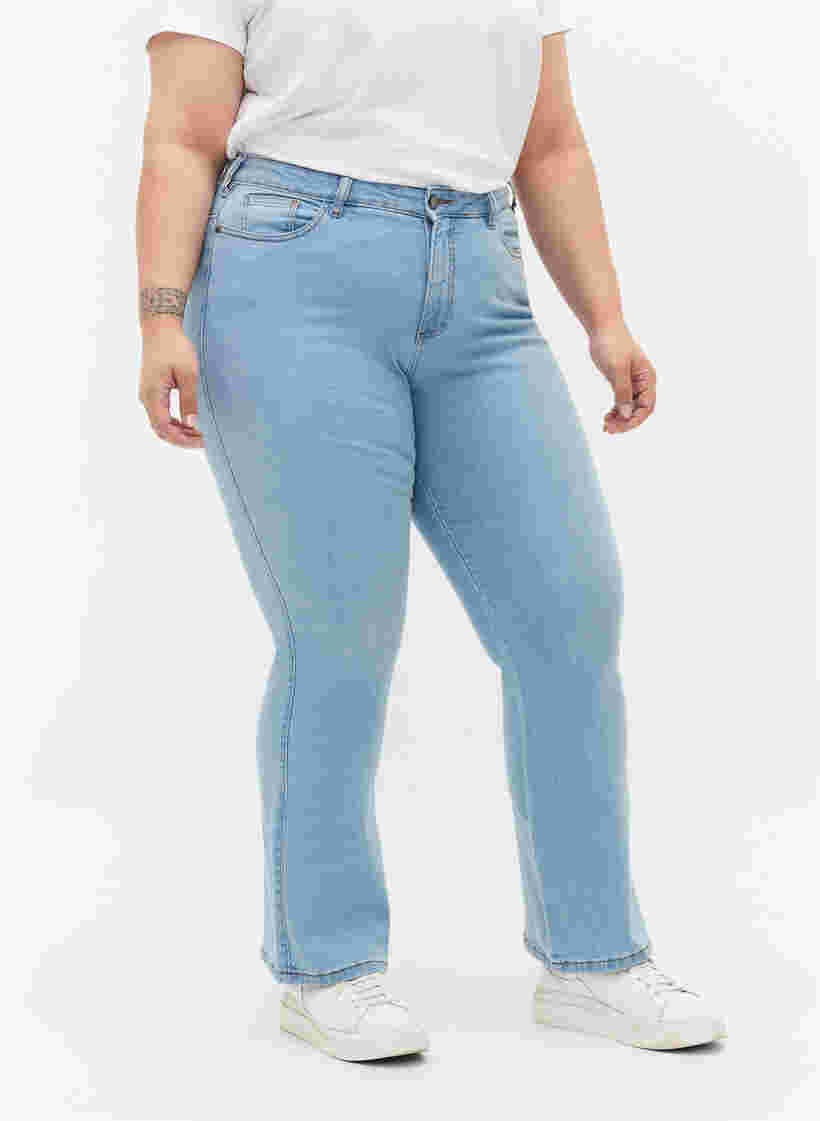 Ellen bootcut jeans met hoge taille, Ex Lgt Blue, Model image number 2