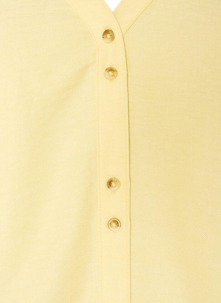 Overhemd blouse met V-hals en korte mouwen, Geel, Packshot image number 2