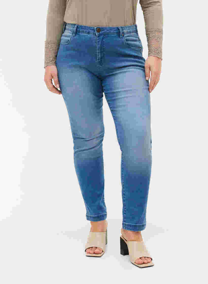 Slim-fit Emily jeans met normale taille, Light blue, Model image number 2