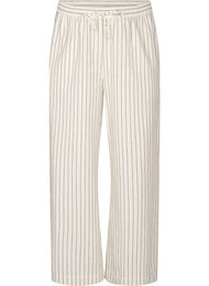 Losse broek met hoge taille en zakken, Vanille