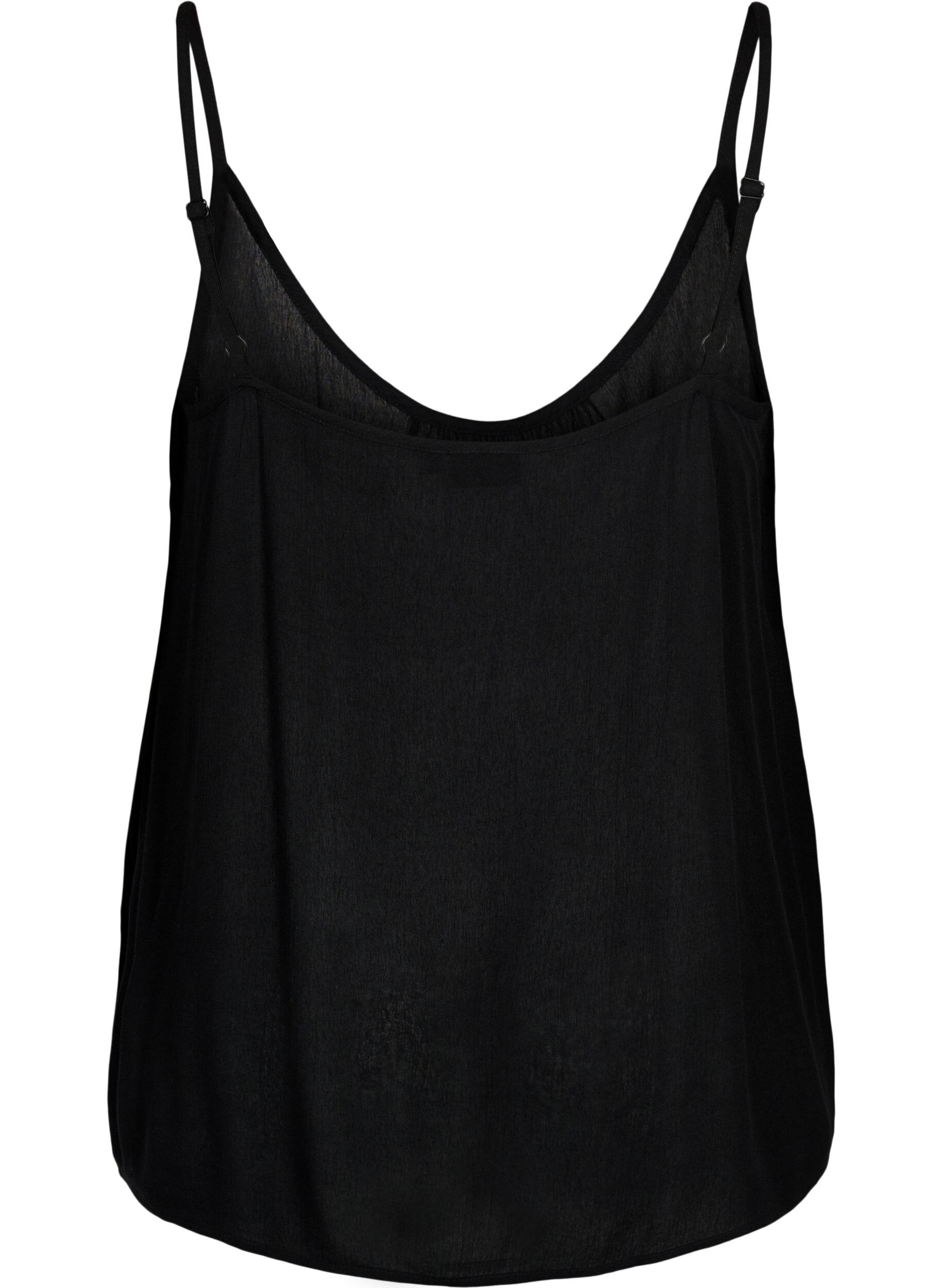 Zizzi Strap top in viscose, Zwart, Packshot image number 1