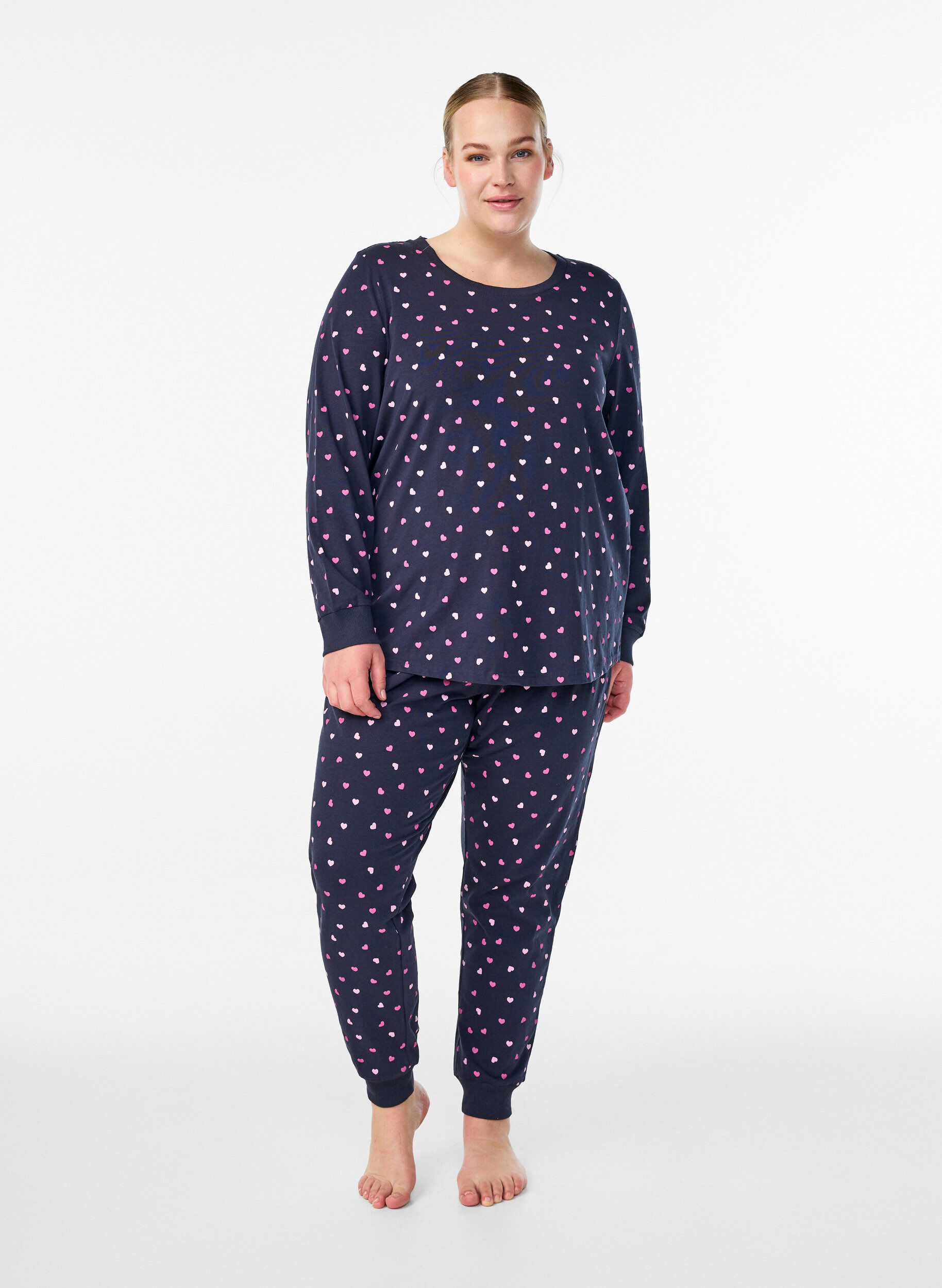 Bedrukte pyjamabroek, Blauw, Model