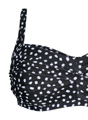 Bedrukte bikinitop, Black White Dot, Packshot image number 2
