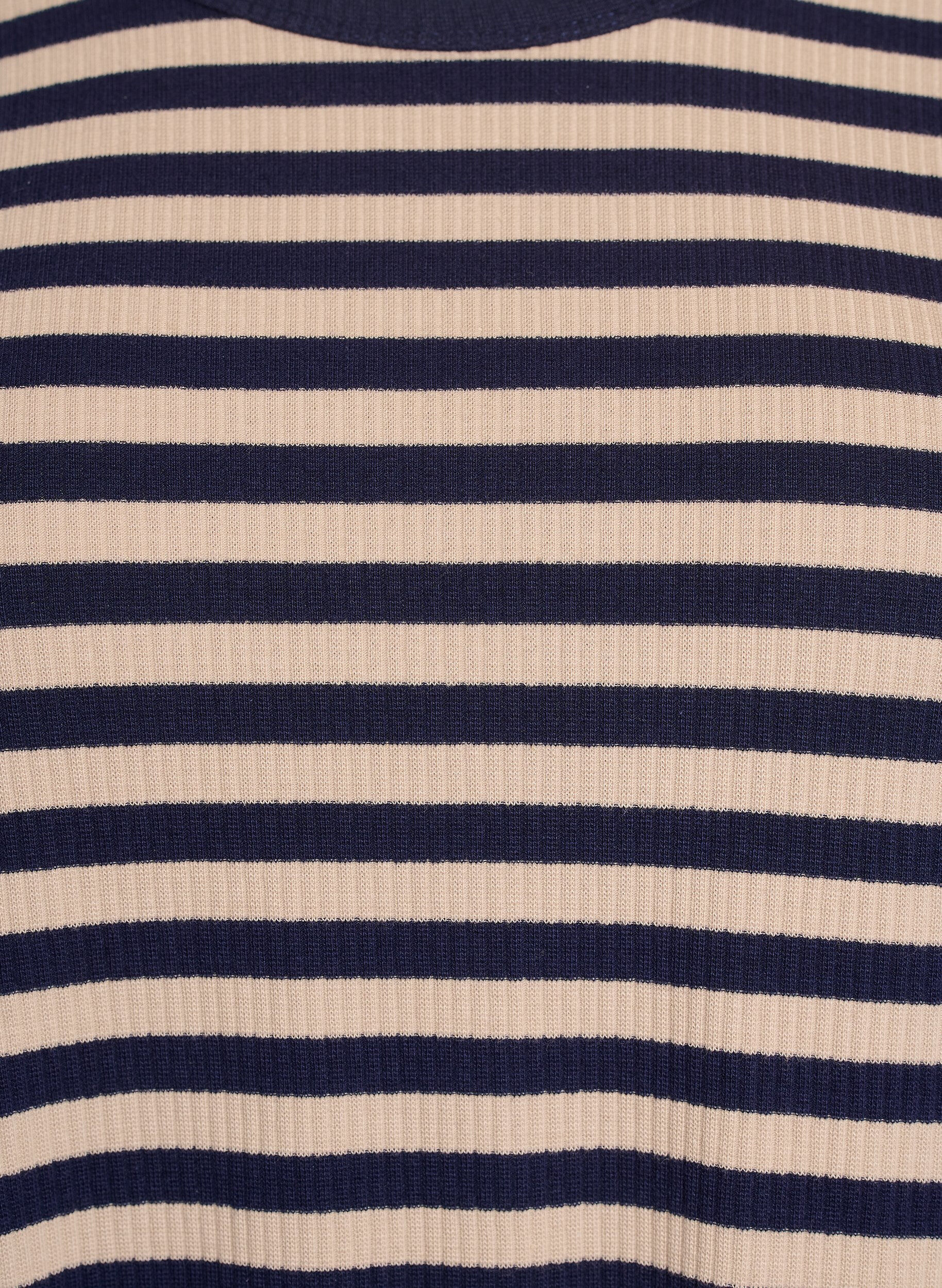 Zizzi Gestreepte blouse met lange mouwen, Beige, Packshot image number 2