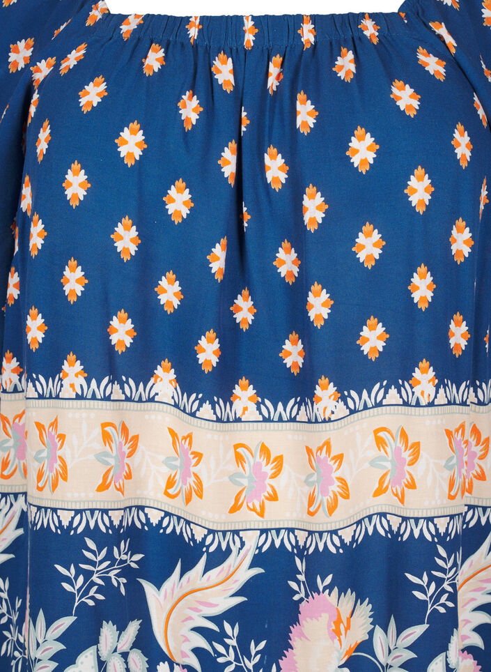 Strandjurk in viscose met print, Blauw, Packshot image number 2