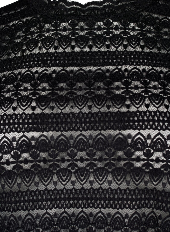 Kanten blouse met lange mouwen, Black, Packshot image number 2