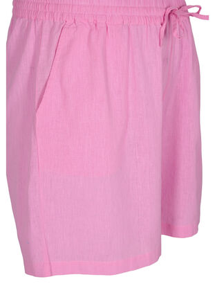 Losse shorts in katoenmix met linnen, Begonia Pink, Packshot image number 2