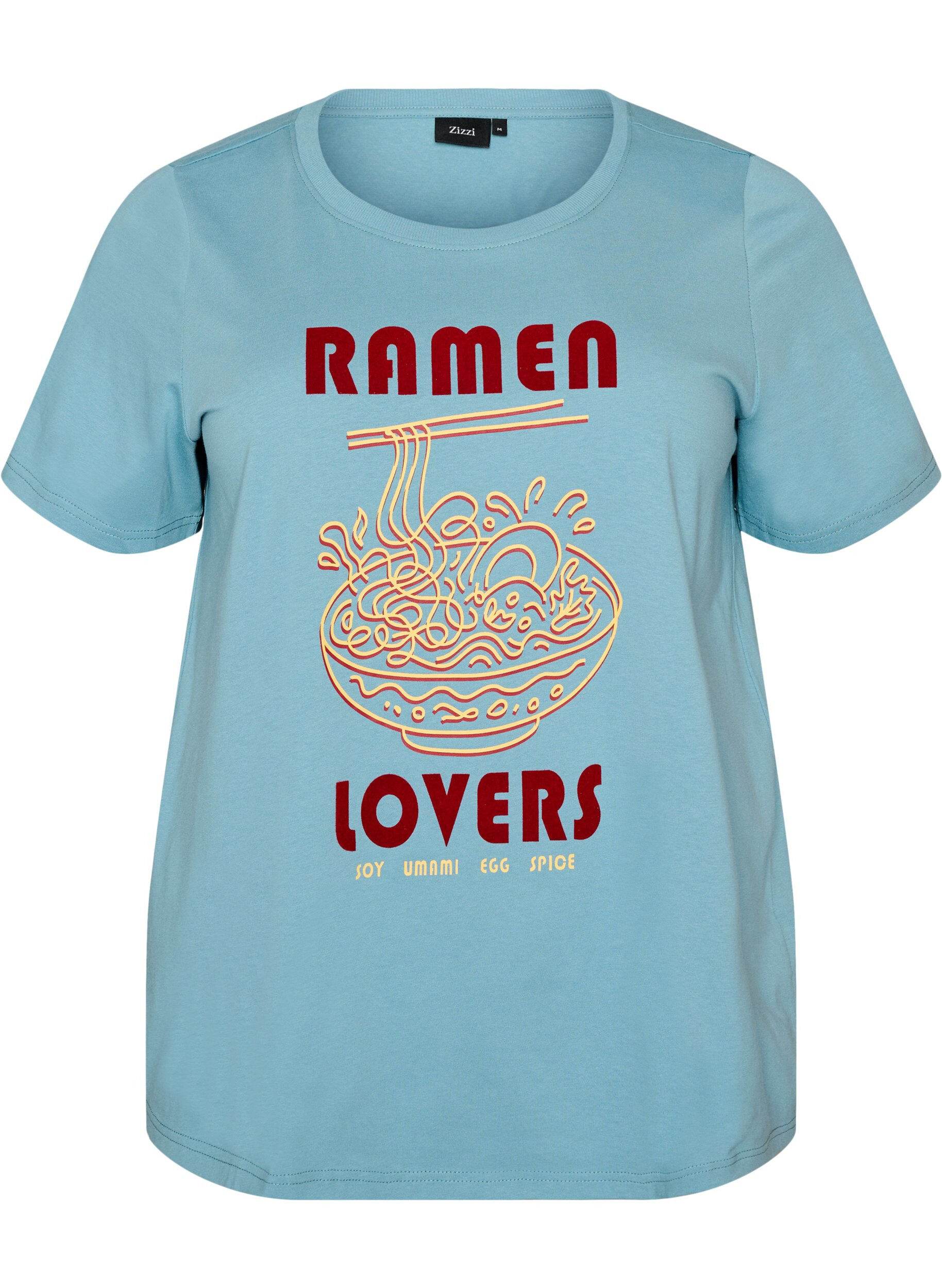 ZizziKatoenen T-shirt met print, Blauw, Packshot image number 0
