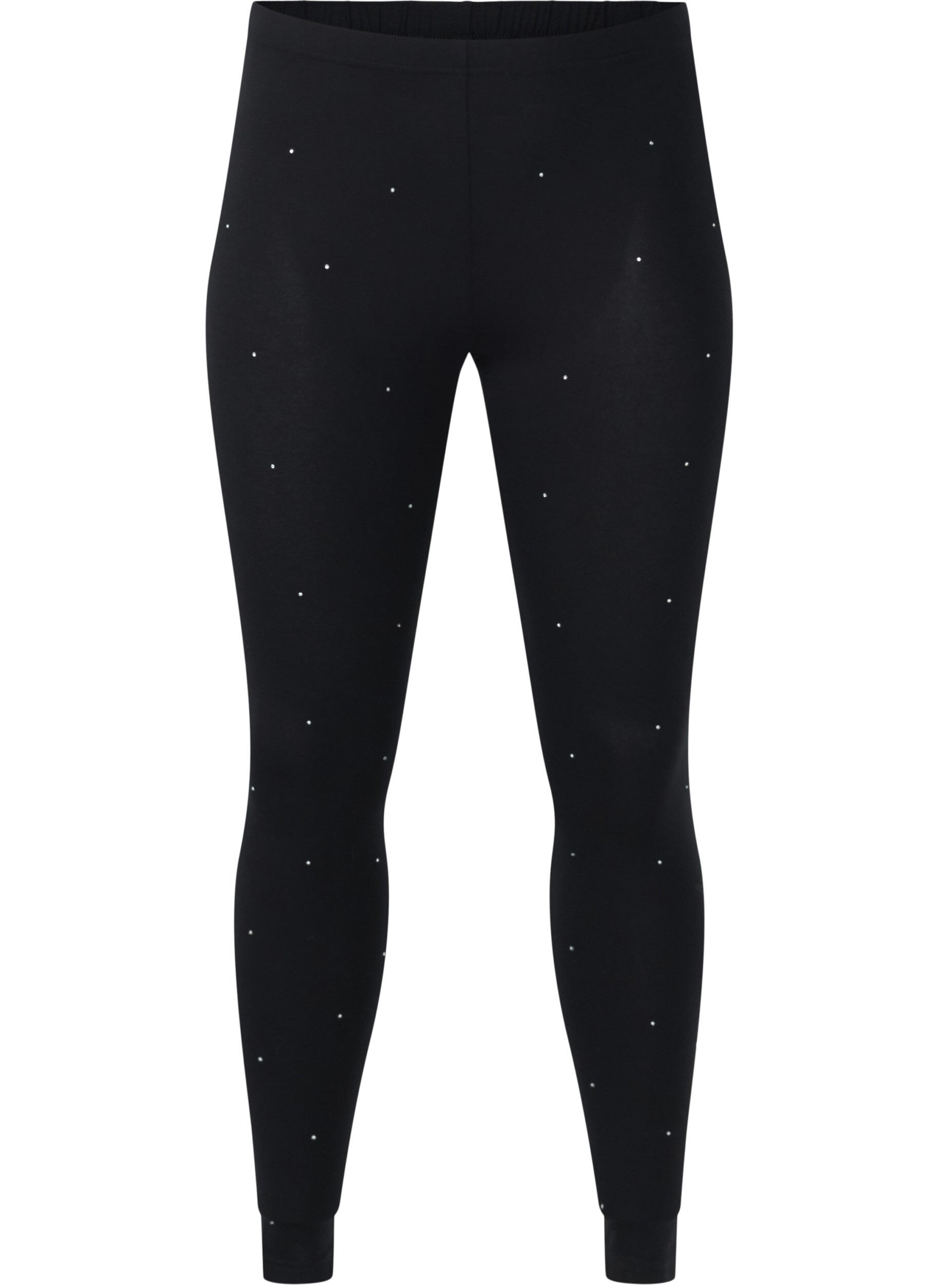 Zizzi Viscose legging met strass-steentjes, Black, Packshot image number 0