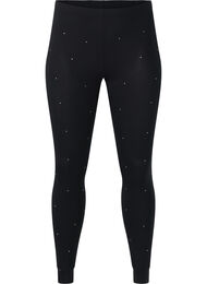 Viscose legging met strass-steentjes, Black