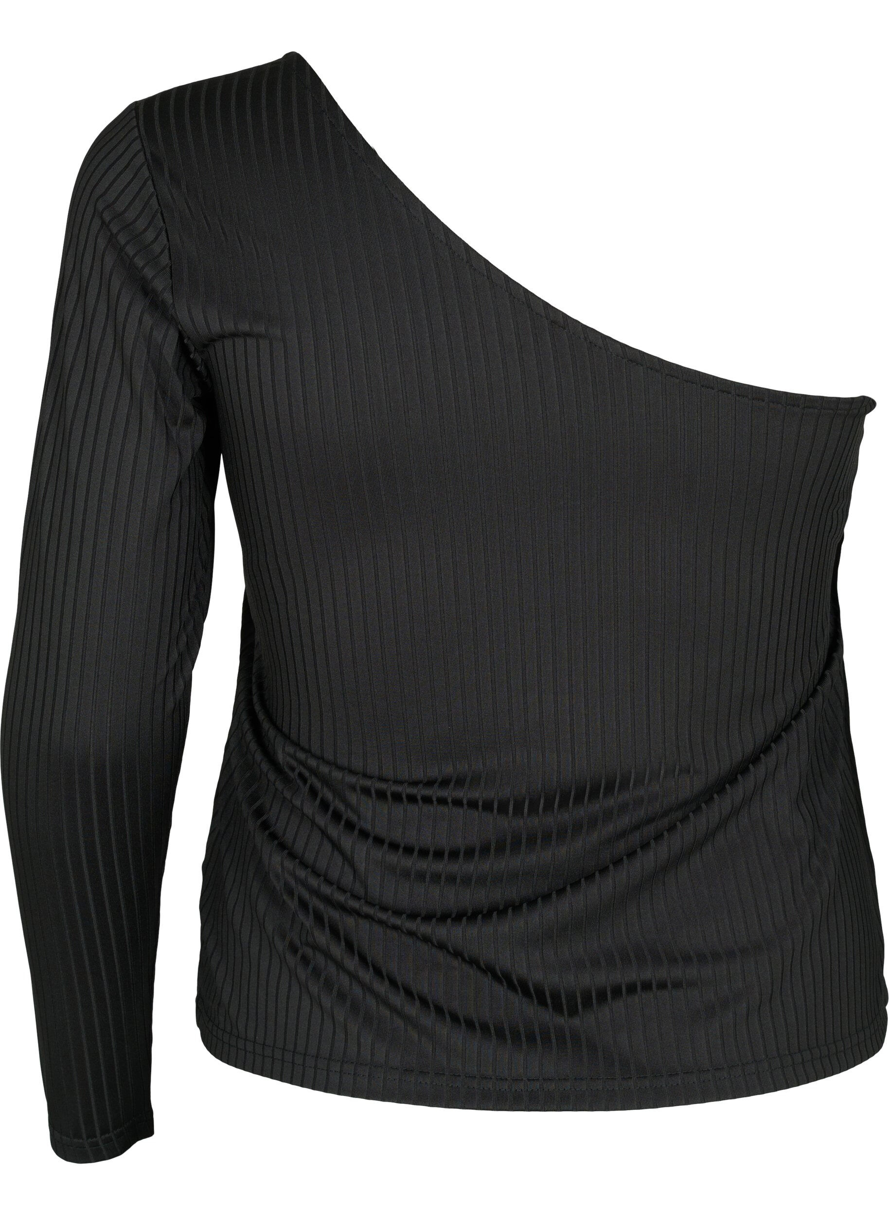 Zizzi Een-schouder blouse, Black, Packshot image number 1