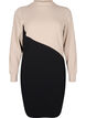 Colourblock jurk met hoge hals, Black w. P.Cashmere, Packshot image number 0