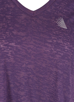Sportshirt met patroon en a-lijn , Plum Perfect1801, Packshot image number 2
