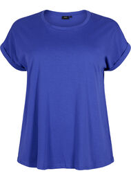 T-shirt met korte mouwen van katoenmix, Blauw