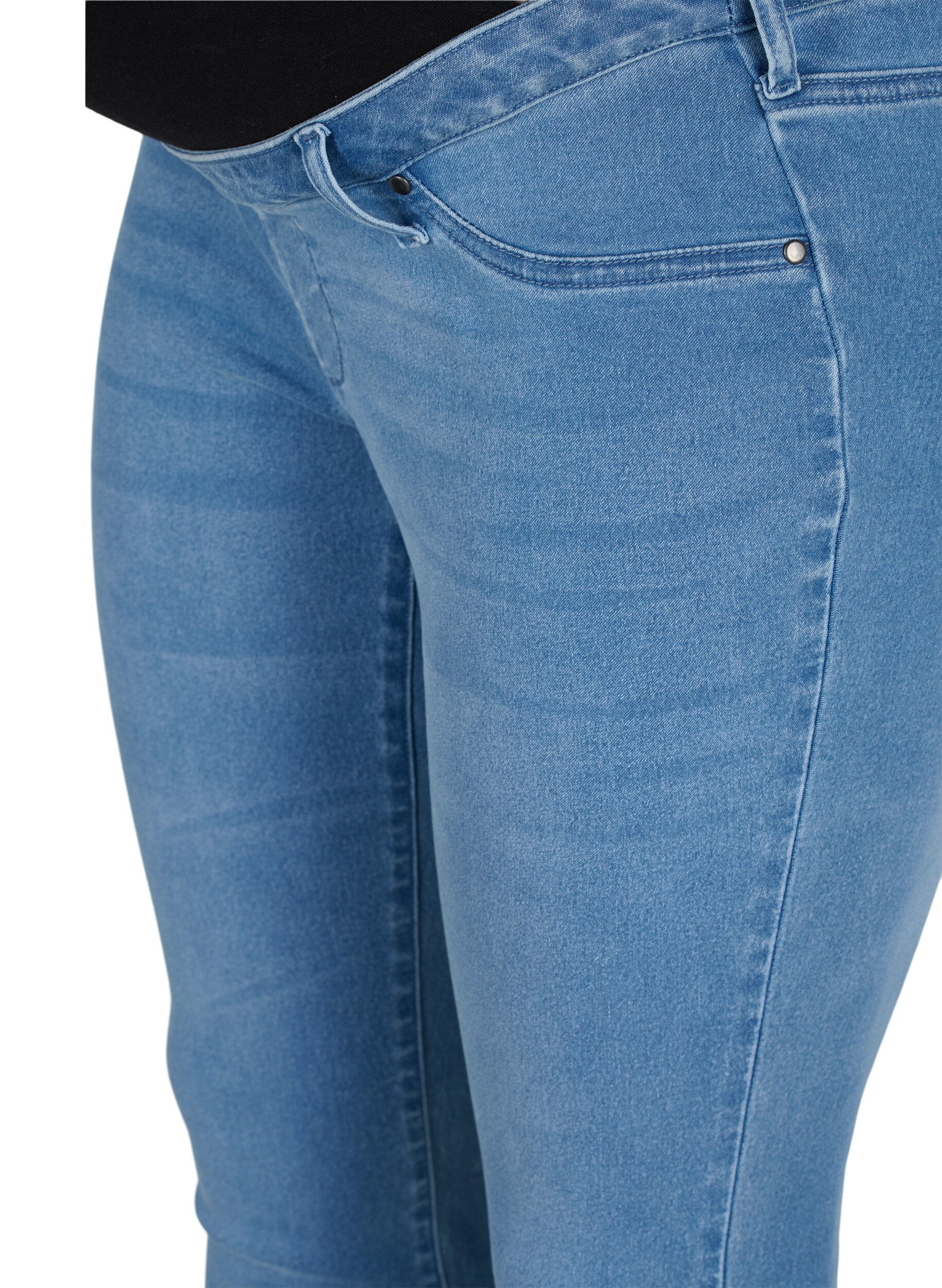 Zizzi Zwangerschapsjegging van katoenmix, Light blue denim, Packshot image number 2