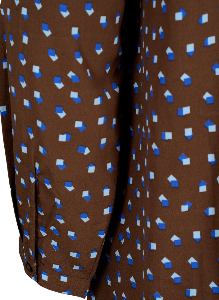 FLASH - Gestippelde tuniek met lange mouwen, Chicory Coffee AOP, Packshot image number 4