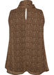 Mouwloze blouse met hoge hals en een strik, Bruin, Packshot image number 1