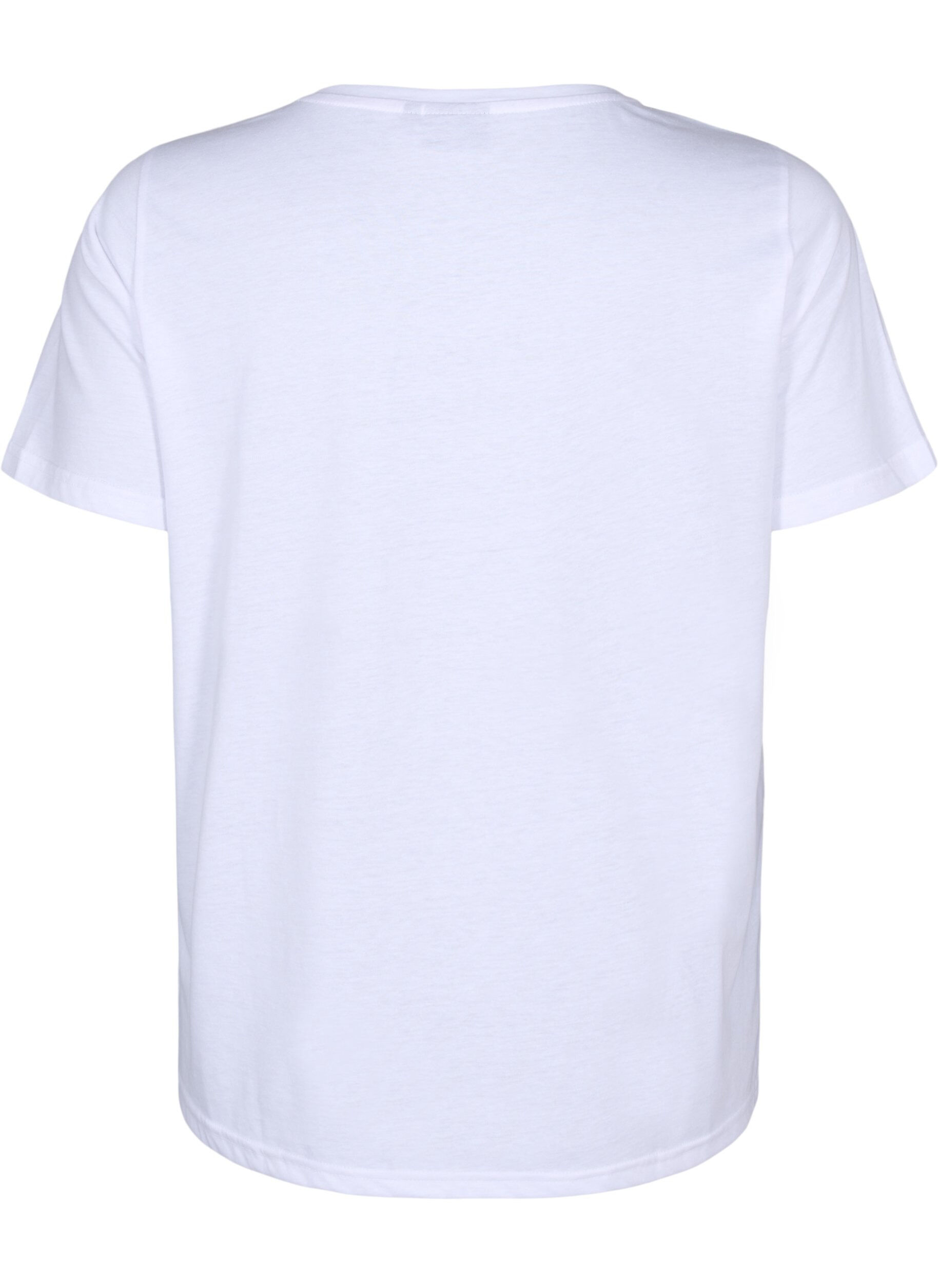 Zizzi FLASH - T-shirt met motief, Bright White Love, Packshot image number 1