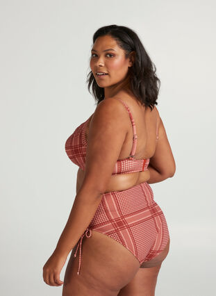Druk bikini bodems met een hoge taille, Tandori Scarf Print, Model image number 0