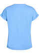T-shirt met korte mouwen in een katoenmix, Blauw, Packshot image number 1