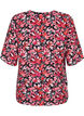  Blouse met V-hals en bloemenprint, Black Flower AOP, Packshot image number 1