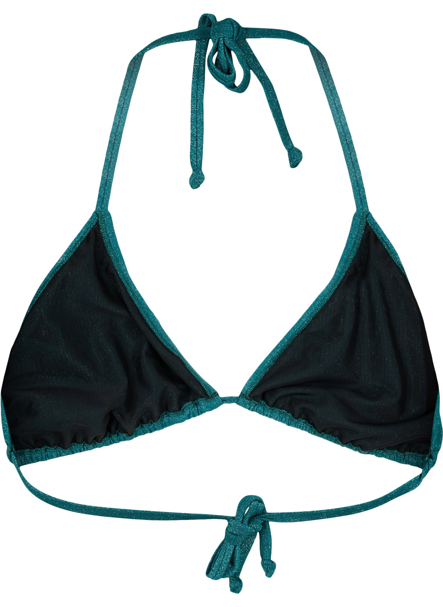 Zizzi Driehoekig bikinitopje met glitter, Groen, Packshot image number 1
