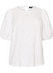 Blouse met textuur en korte mouwen, Wit, Packshot image number 0