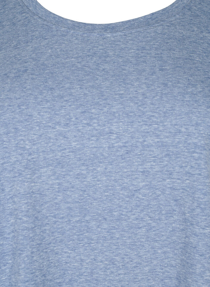 Gem&ecirc;leerd T-shirt met korte mouwen, Blauw, Packshot image number 2