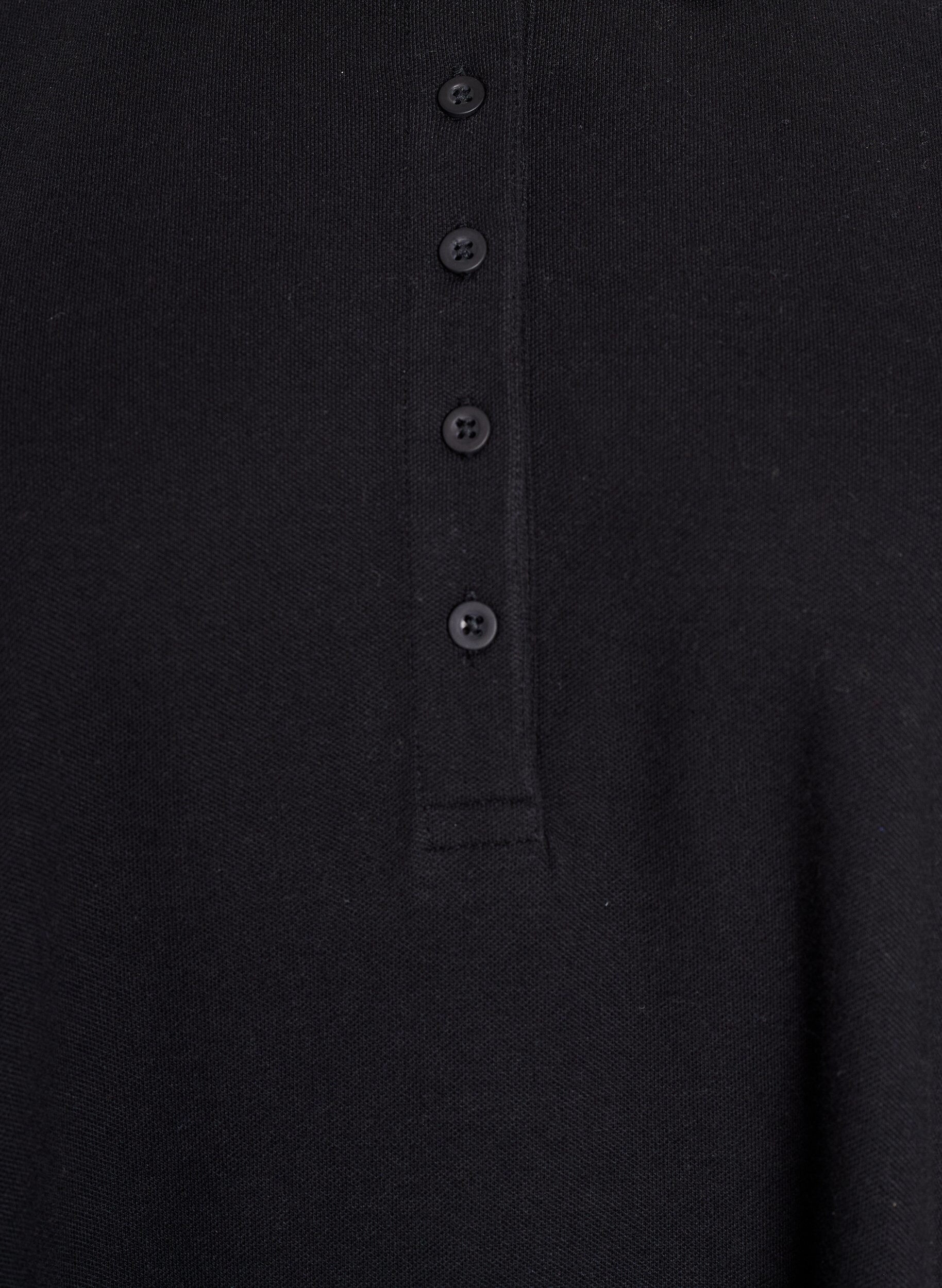 Zizzi Korte A-lijn polojurk, Zwart, Packshot image number 2