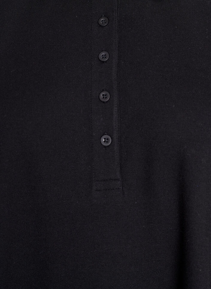 Korte A-lijn polojurk, Zwart, Packshot image number 2