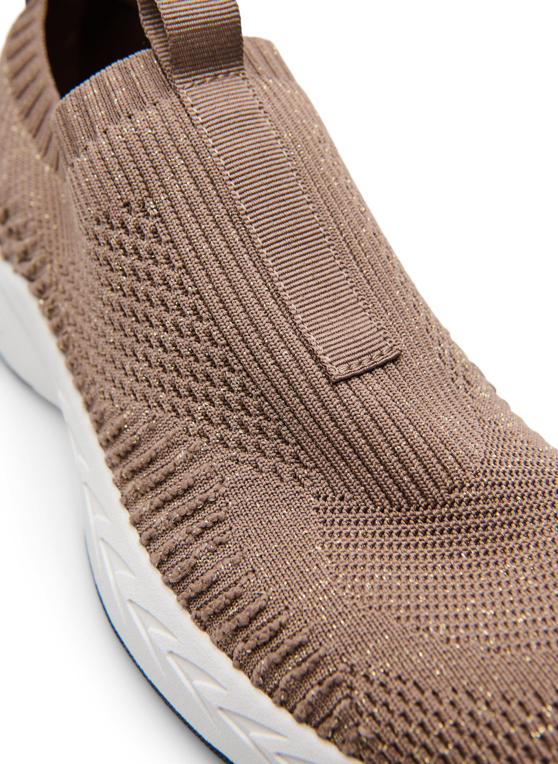 Zizzi Stretch-breigaren trainers met glittergaren, Bruin, Packshot image number 3