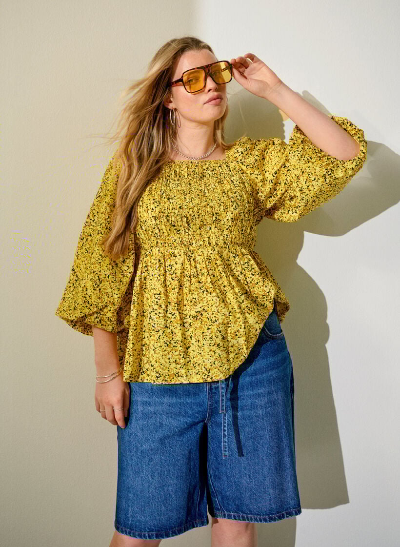 Strakke pasvorm denim shorts met strikriem, Blauw, Image