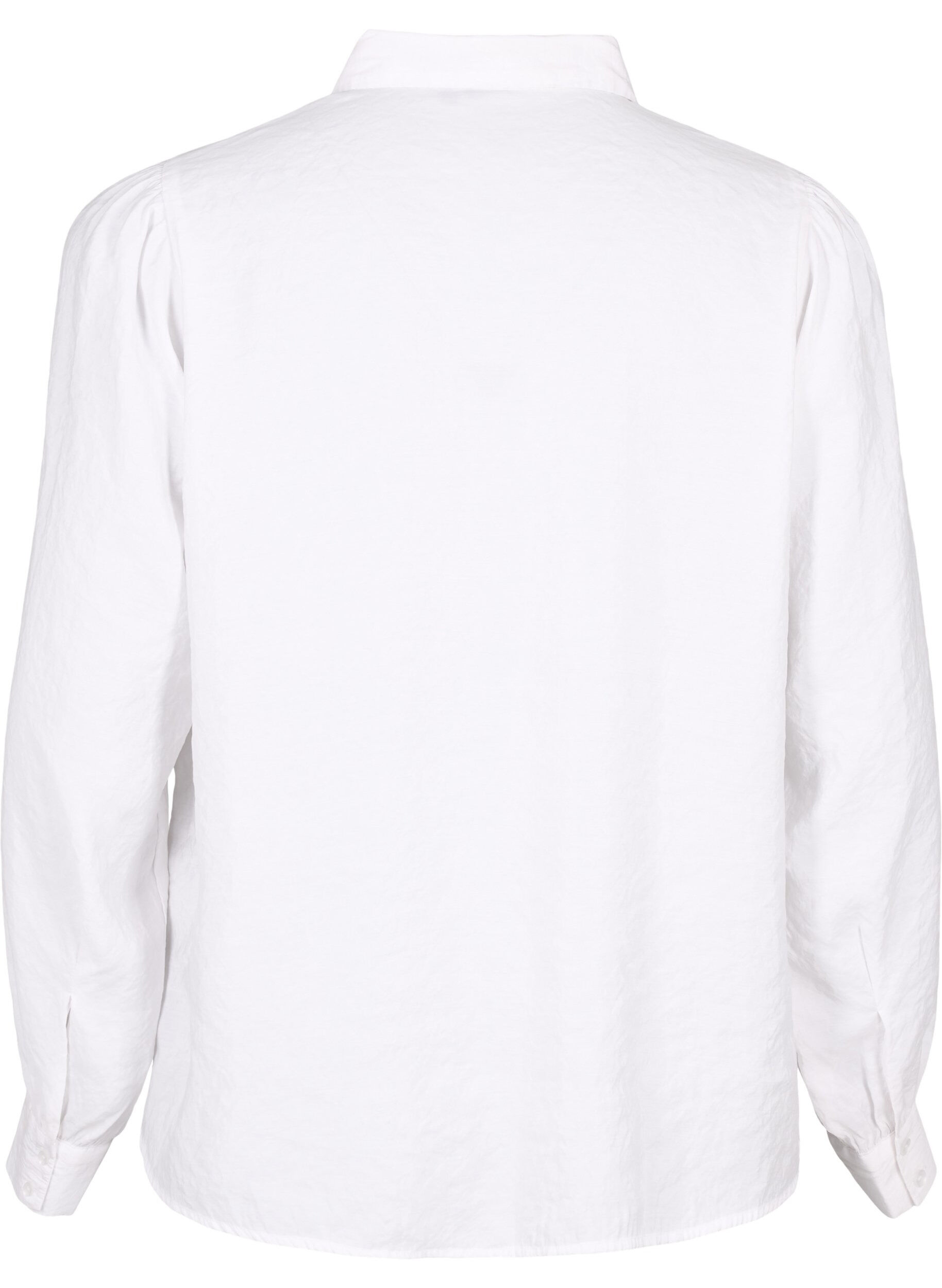 Zizzi Shirt met lange mouwen van Tencel &trade; Modal, Bright White, Packshot image number 1