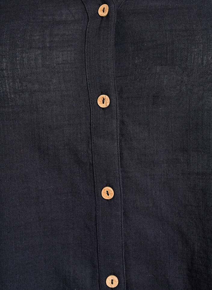 Katoenen blouse met V-hals, Zwart, Packshot image number 2